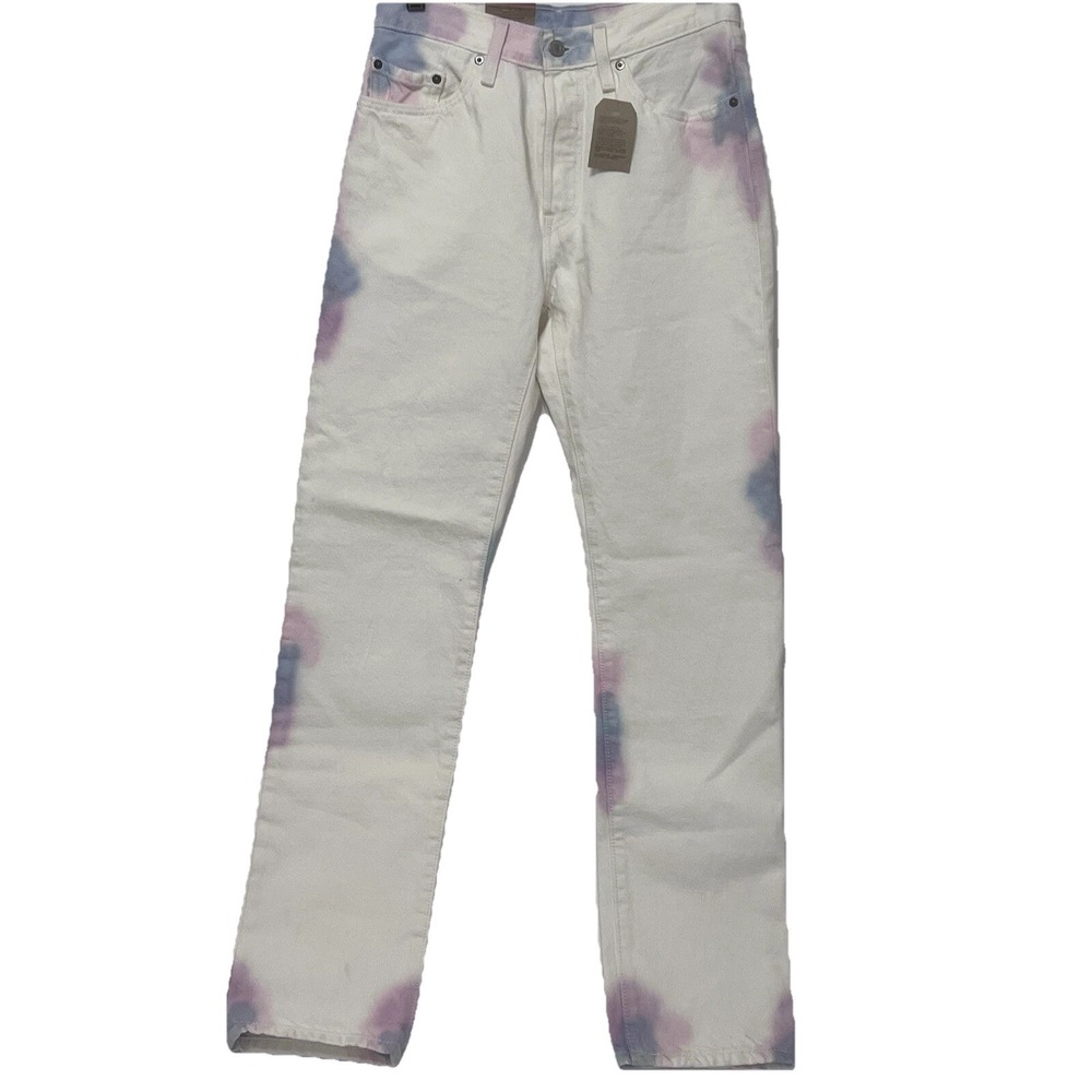 Levis 501 Original High Rise Straight Leg Tie Dye Pastel Denim Jeans Women 27X32